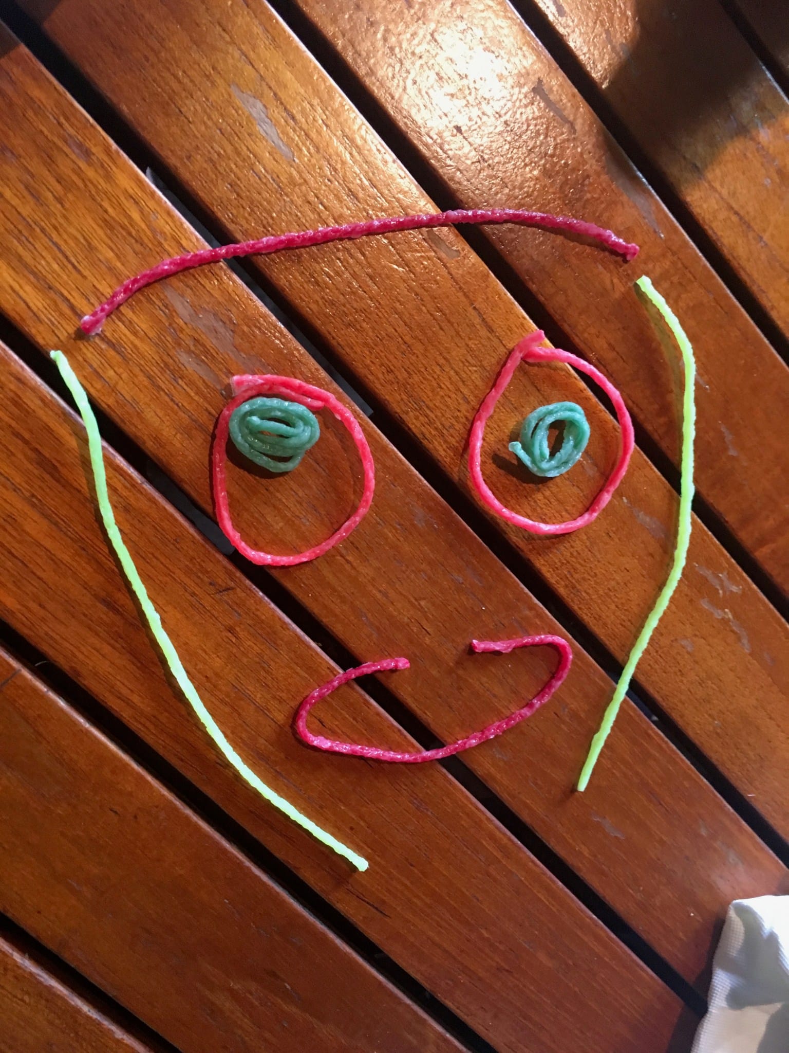 Wikki sticks at a restaurant near Poipu