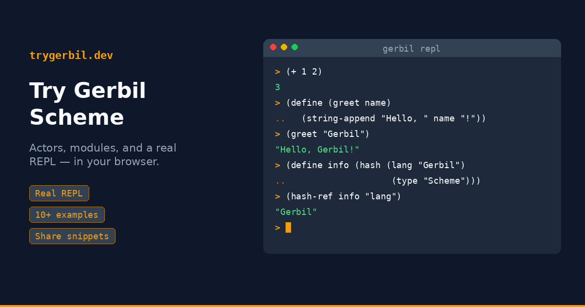A Playground for Gerbil Scheme