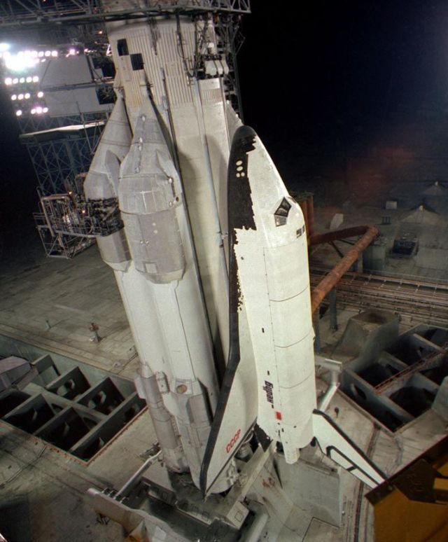 Now abandoned Buran shuttle, on an Energia booster