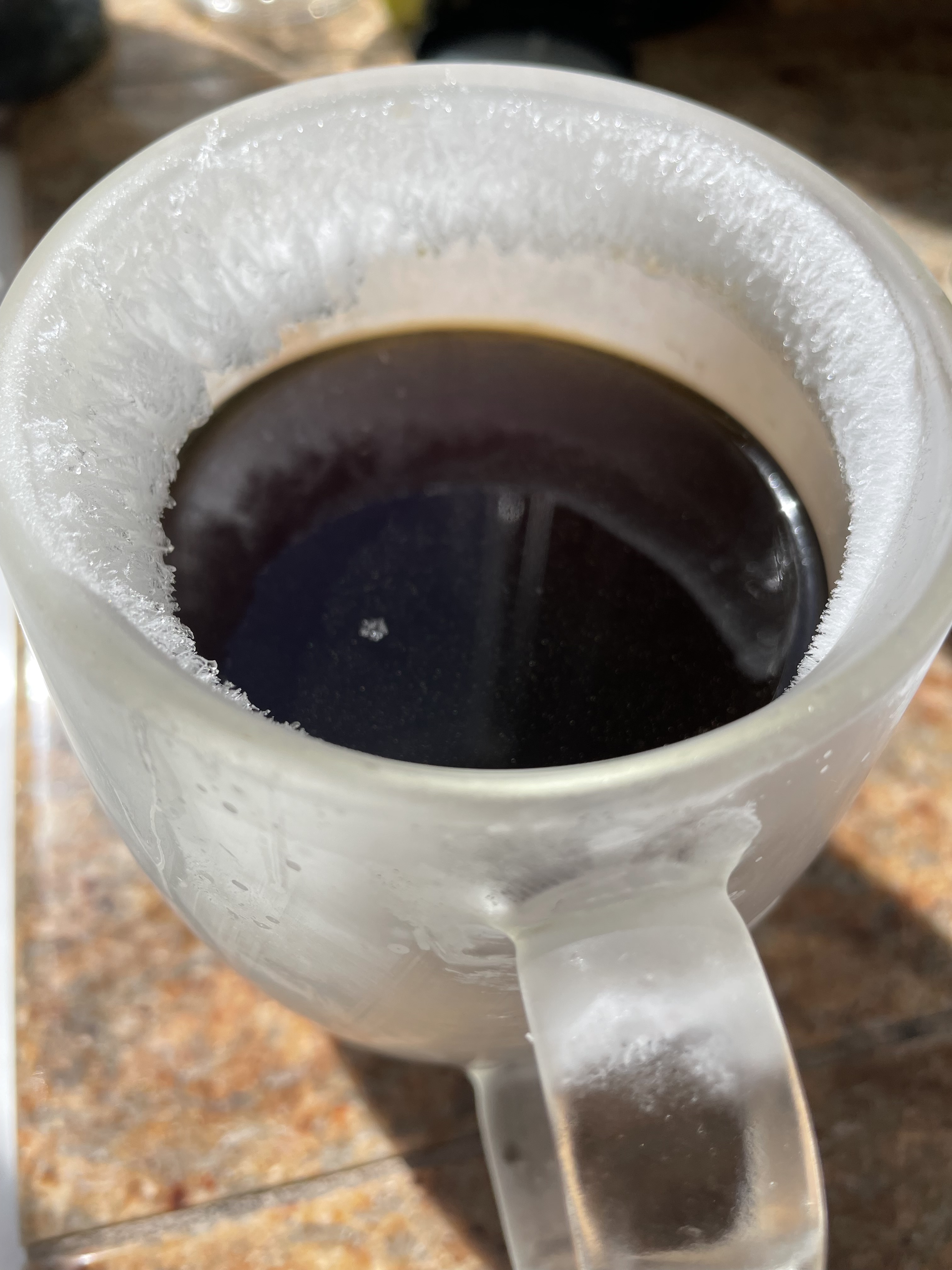An experiment with freezing coffee ...